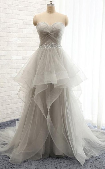 Sweetheart Tulle  Sleeveless Wedding Dress