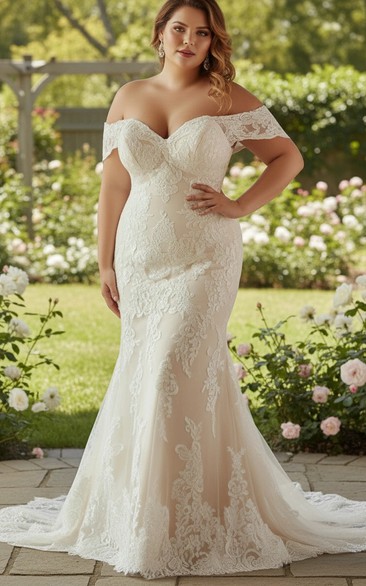 Off-the-Shoulder Sweetheart Mermaid Lace Wedding Dress