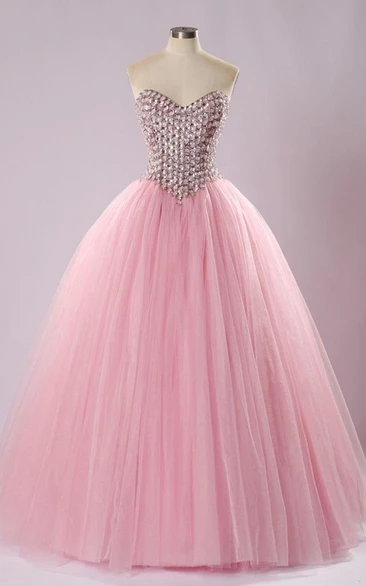 Tea-Length Lace Tulle Off-The-Shoulder One-Shoulder Lace-Up Jeweled Back Dress