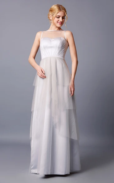Layered Keyhole Strapless Brilliant Tulle Dress