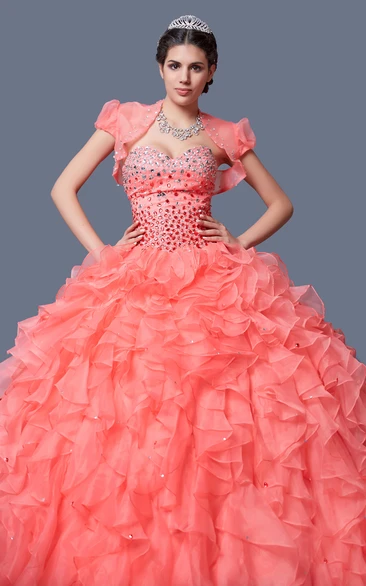 Ruffled Skirt Flattering Look Stylish Formal Flowing Gown