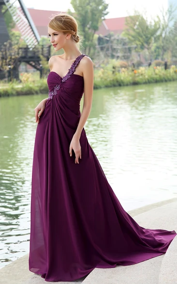 Backless Floral Strap Chiffon Ethereal Floor-Length Dress