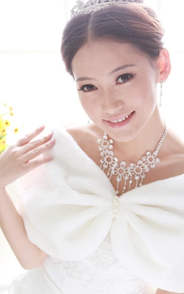 Elegant Bridal Wrap with Pearls