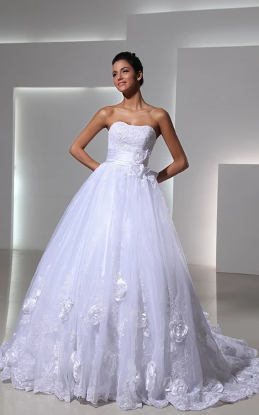 Lace Bridal Sweetheart Royal Princess English-Net Ball Gown