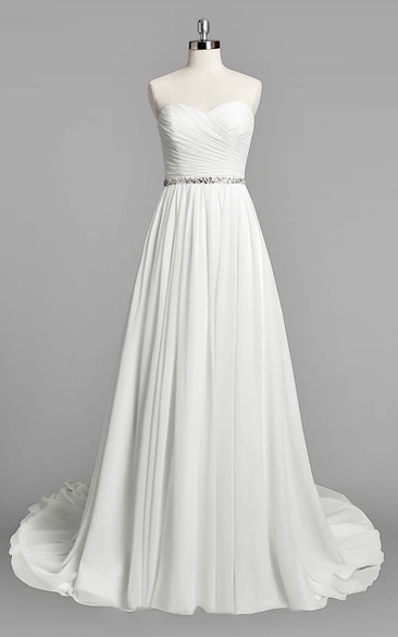 Wedding Ruched Beading A-Line Sweetheart Dress