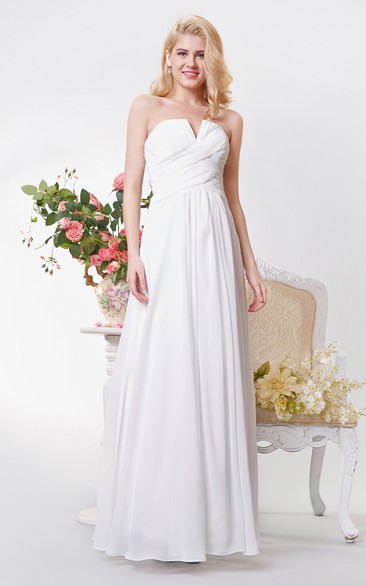 Sexy Neckline Backless A-line Long Chiffon Dress