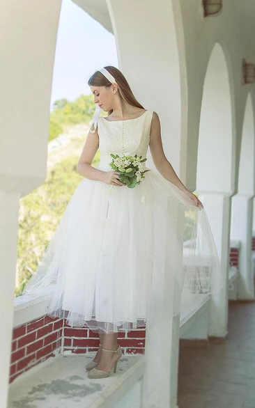 Bridal Lace Bodice Pleats Vintage 1950S Dress