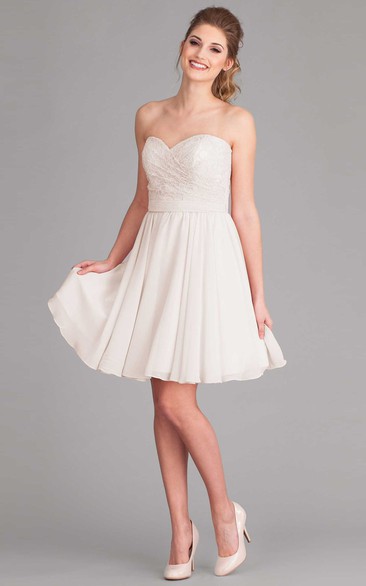 Sweetheart Lace Criss cross short Dress
