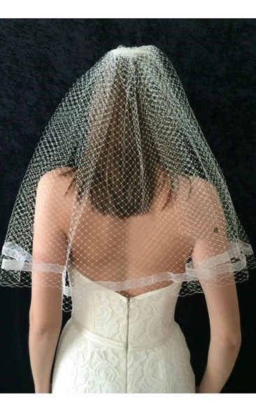 Simple Retro Single Layer Mesh Bride Wedding Veil
