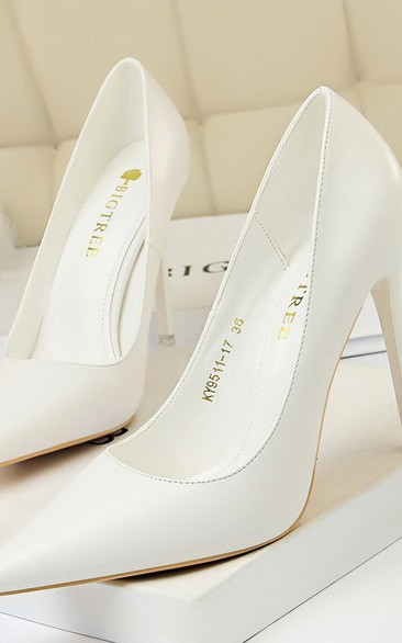 Korean style fashion minimalist slim stiletto super high heels shallow mouth pointed toe sexy shoes