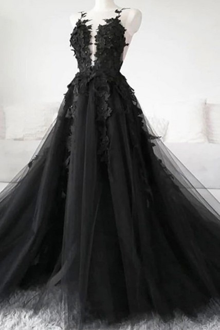 Stunning Unconventional Gown, Black Gothic Dress, Long Sleeves Black Dress,  Sparkle Tiered Ball Gown Wedding Dress. Plus Size Gothic Dress. 