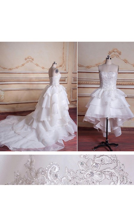 Tulle Beaded Appliqued Satin Ball-Gown Princess Organza Dress