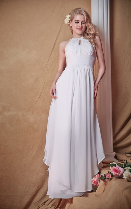 Ruched Waist Side Draping Racer Majestic Dress