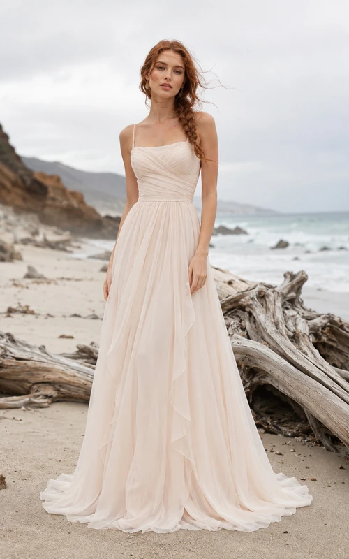 Straight Bridal Dresses Without Train, Floor-Length Wedding Gowns
