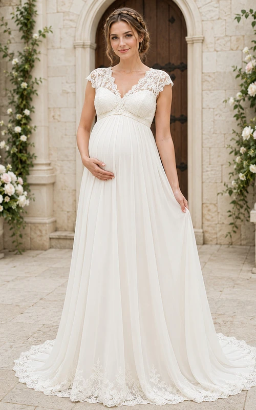 Trendy Empire Waist Wedding Dresses With Sleeves