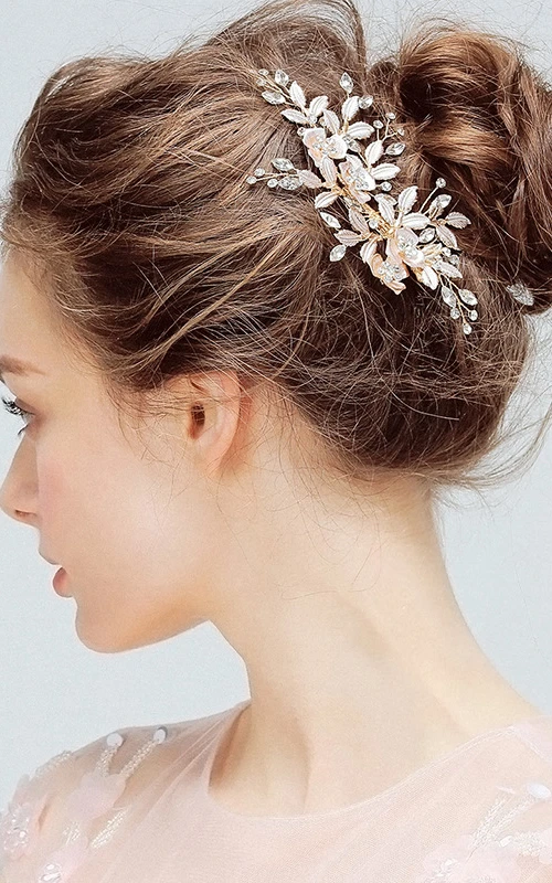 Forest Style Elegant Hair Clips with Flowers and Leaves