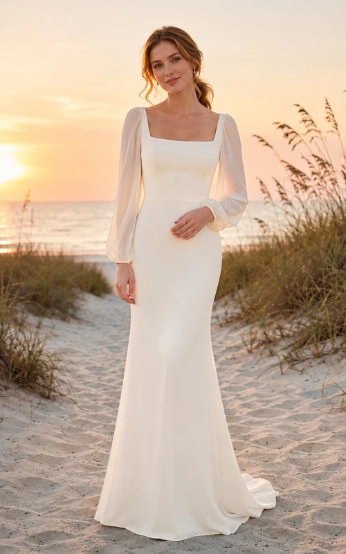 beach wedding second wedding dresses for older brides Gowns Ladies Over 40/50, 2Nd Bridal Gowns for Older/Mature Women Elegant Mermaid Scoop Neck SVV031857_W_XL Color:Laguna Azul AVAILABLE COLORS