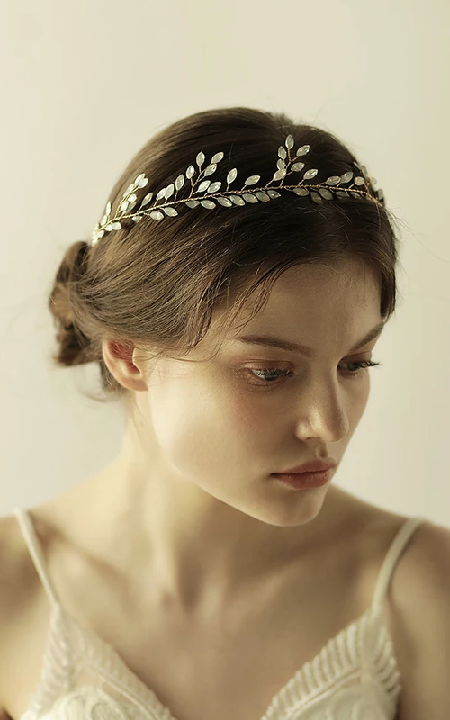 Beautiful Rhinestone Leaf Style Headbands