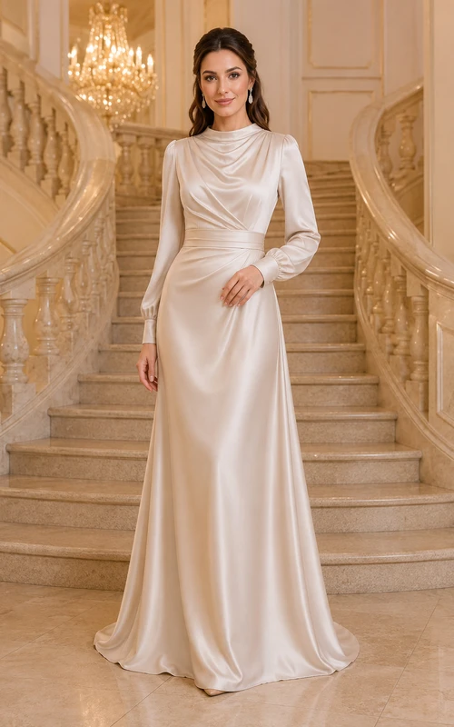 long sleeve brown maxi dress Women's As Promised Short Cinched Waist | Size: S special occasions 4=handle1=63