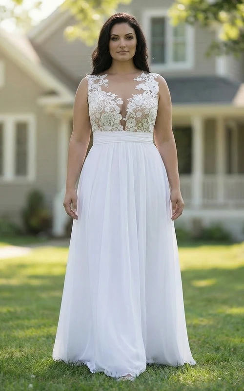 High-Quality Lace Top A-Line Bridal Gown