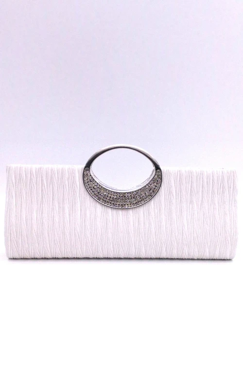 Rhinestone Satin Open Handbag