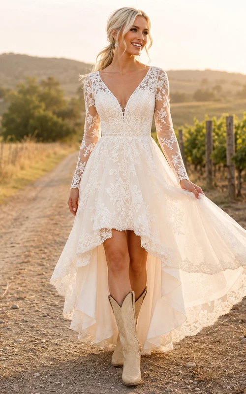 hippie wedding dress Boho Fringe Western Bridal Gown Rustic Lace Wedding Dress Tassel Long Sleeve Gown Festival Bride Unique Bohemian Dress Trustworthy Craftsmanship Miranda, Boho Wedding Dress, Vintage