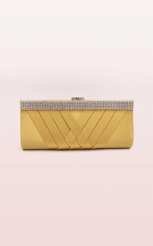 Rhinestone Woven Clutch