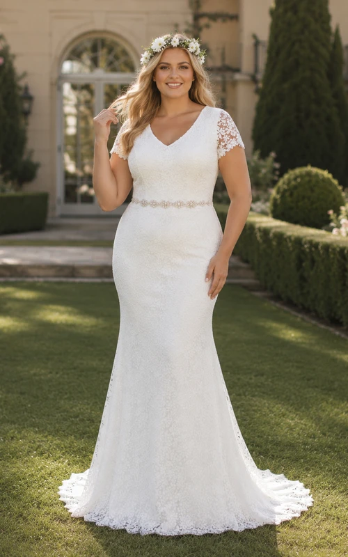 Simple Lace Country Wedding Dress