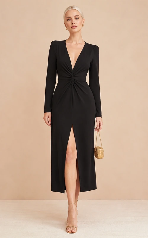 black dresses for tall ladies Cocktail Gown Ladies, Long Formal simple black long dress