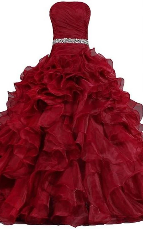 Robe de bal à bretelles en dentelle, sans manches, cloche, plissée et ornée de bijoux, corset, à bretelles fines et dentelle.