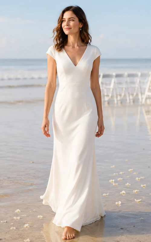 Casual Style Summer Season Wedding Dress, Casual Bridal Dresses in Summer