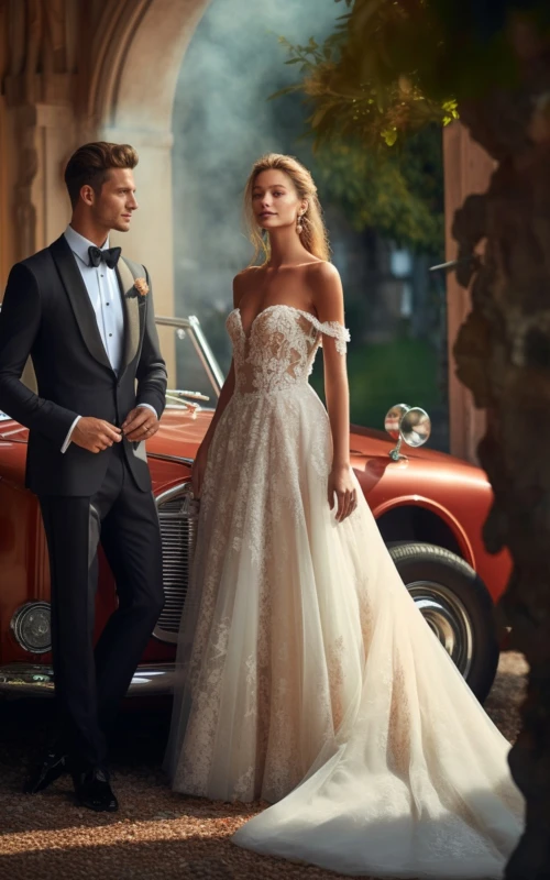 Beautiful Off the Shoulder A Line Ruching Wedding Dress