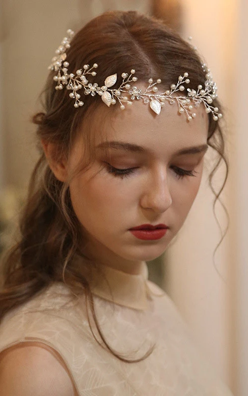 Silver Delicate Floral Beaded Headbands