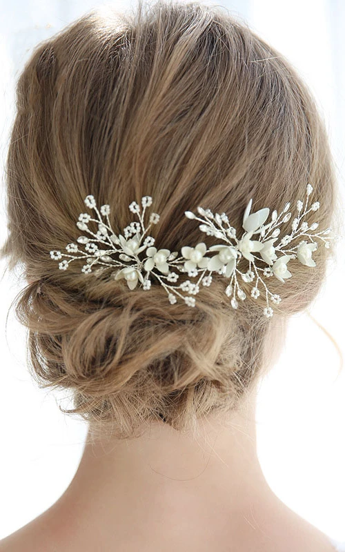 Ladies Charming Crystal Silver Hairpins
