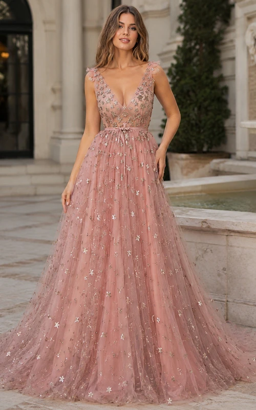 petite floor length prom dresses VKOYWKM Petite Prom Dresses for Women Mesh Patchwork Long Sleeve Formal  Dresses Side Split Maxi Dresses V Neck Evening Dresses Glitter Sequin  Dresses