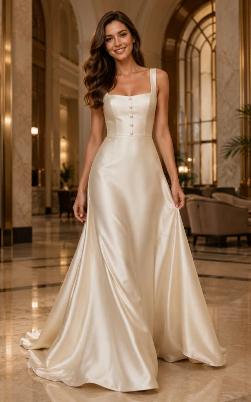 Plus Size Champagne Wedding Dress