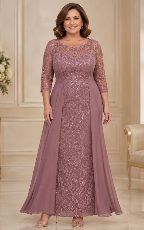 Robe de maternité longue vintage mauve grande taille avec dentelle et empiècements au sol