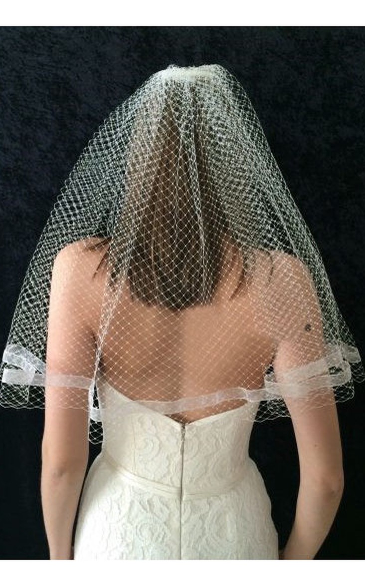 Simple Retro Single Layer Mesh Bride Wedding Veil
