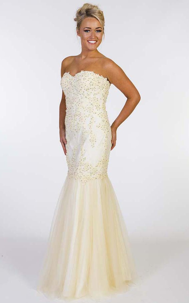 Sweetheart Mermaid Tulle Beaded Dress With Corset Back And Pleats