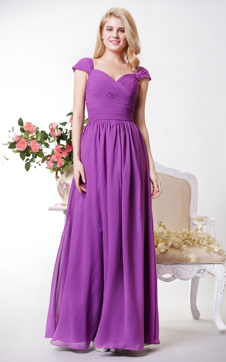 Purple Chiffon Bridesmaid Dresses 