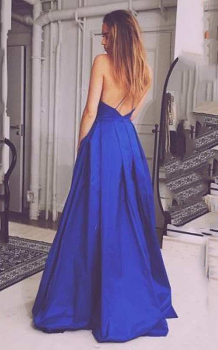 Royal Blue Evening Dress, Long Evening 