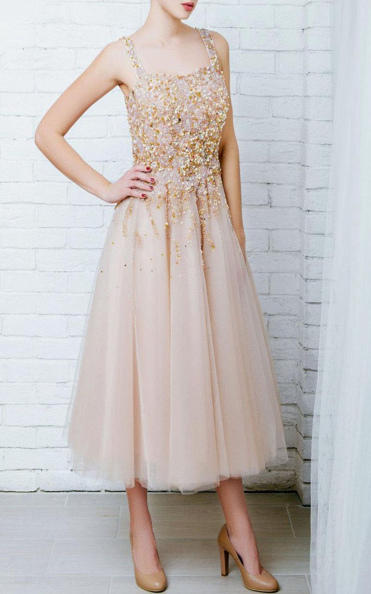 Tulle Beaded Embroideries Ball-Gown Princess Lace Dress