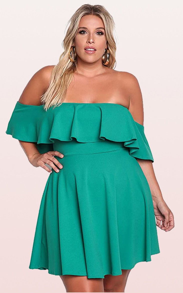 Off-the-shoulder Taffeta Short Sleeve Mini Open Back Cocktail Dress with Pleats