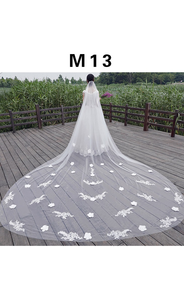 New Korean Style 3 Meters Double-layer Cover Trailing Bride Super Long Super Wide Veil
