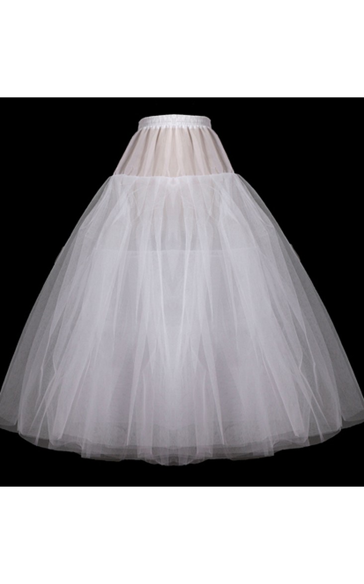 2 Layers of Netting Tea Length Bridal Petticoat No Metal Bones 32 Inches Long 