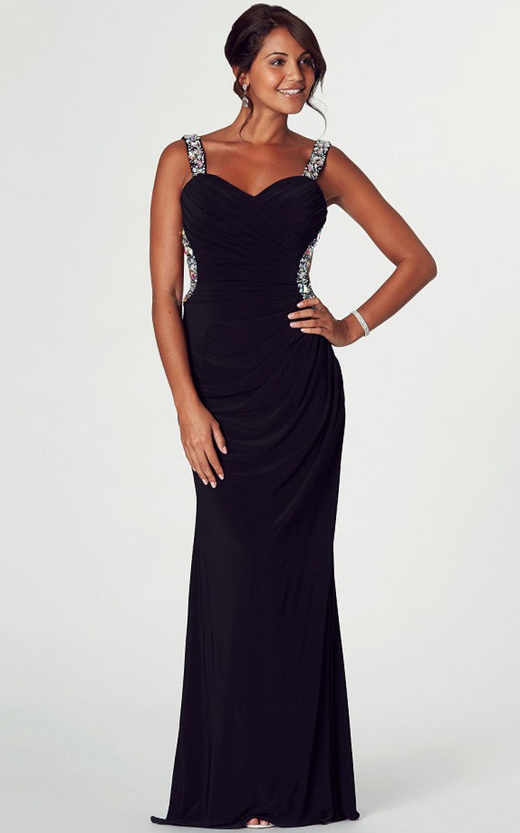 Long Black Cocktail Dresses, Black 