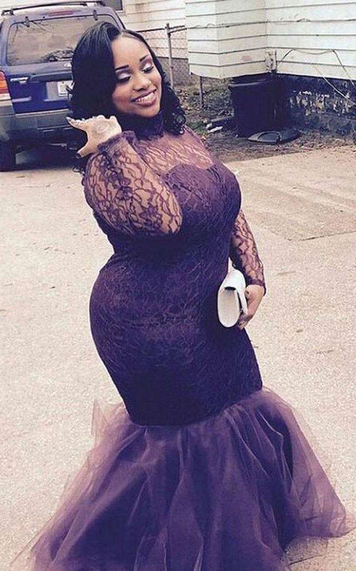 Long Sleeve Prom Dresses Plus Size 