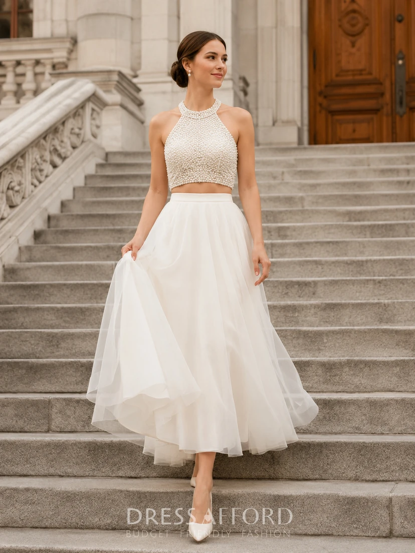 white linen shift dress Tuck Back - Dress white offers a chic EXCLUSIVE GREEN BRIDAL WEAR Size:42 Waist-Unhemmed Bin38