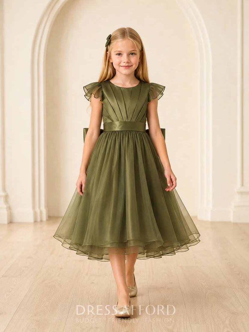 morgana green dress leather armour set brown/golden floral pattern In Stock Dress