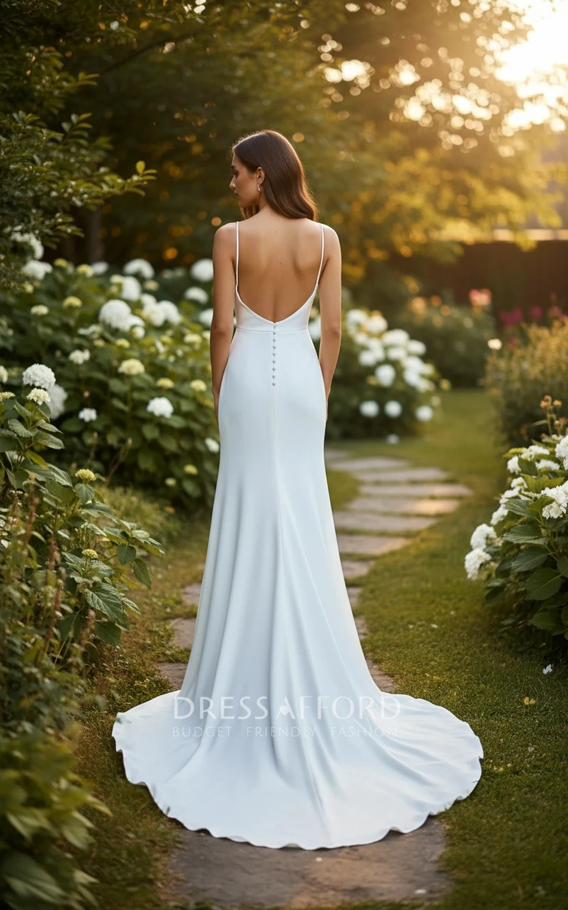Cowl Neck Spaghetti Strap Slit Evening Gown view 2